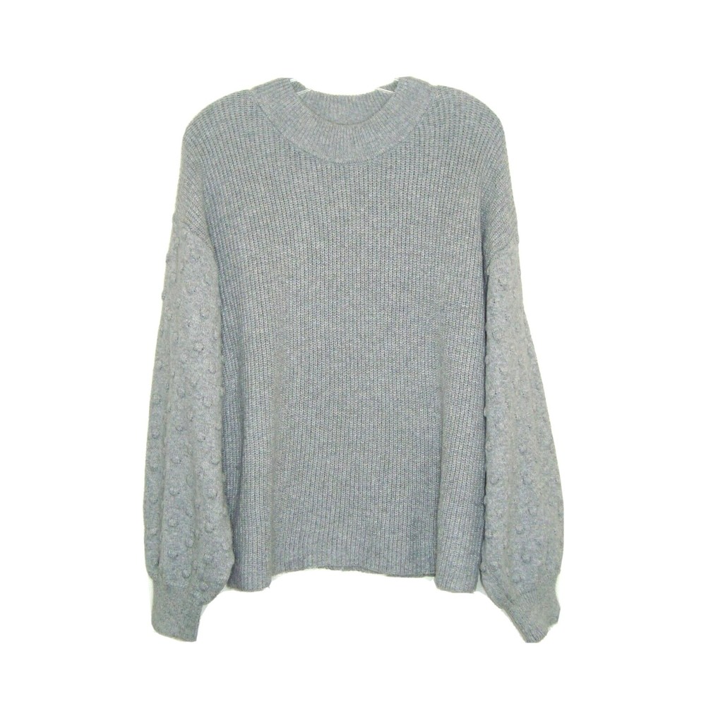 VINCE CAMUTO Womens Gray Textured Dotted Balloon Sleeve Sweater Size XL